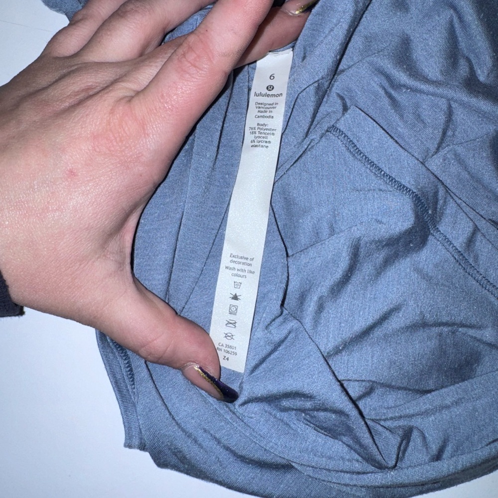 lululemon athletica Get Set Short Sleeve Scoop Tee - Dusty Blue - Picture 6 of 6